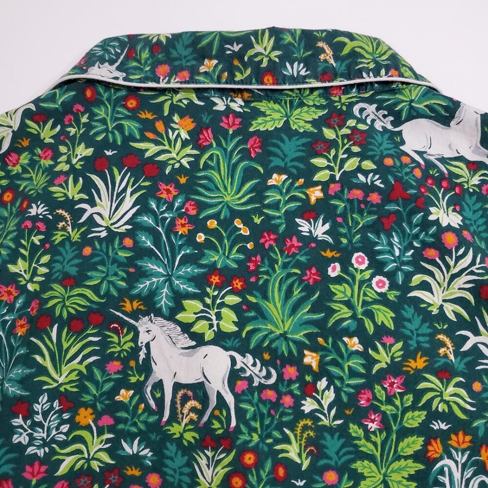 PrintFresh Pajama Top M Unicorn's Garden Juniper Organic Cotton Short Sleeve - Picture 10 of 13